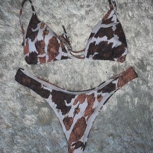 Brush Cow print triangle bikini
